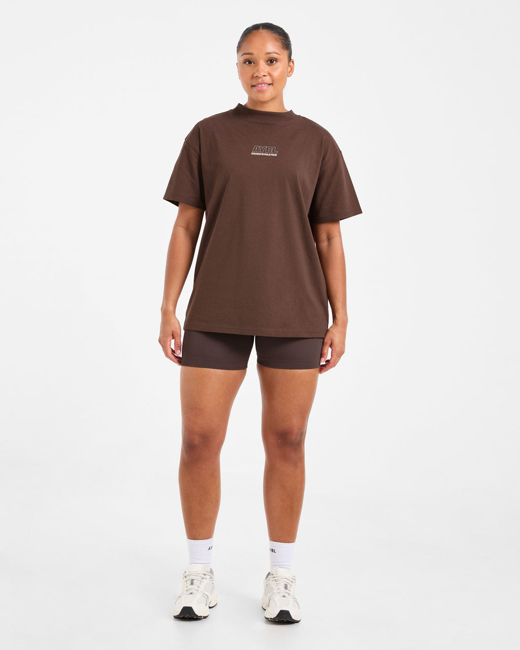 Athletics Track Oversized T Shirt - Brown/Sand