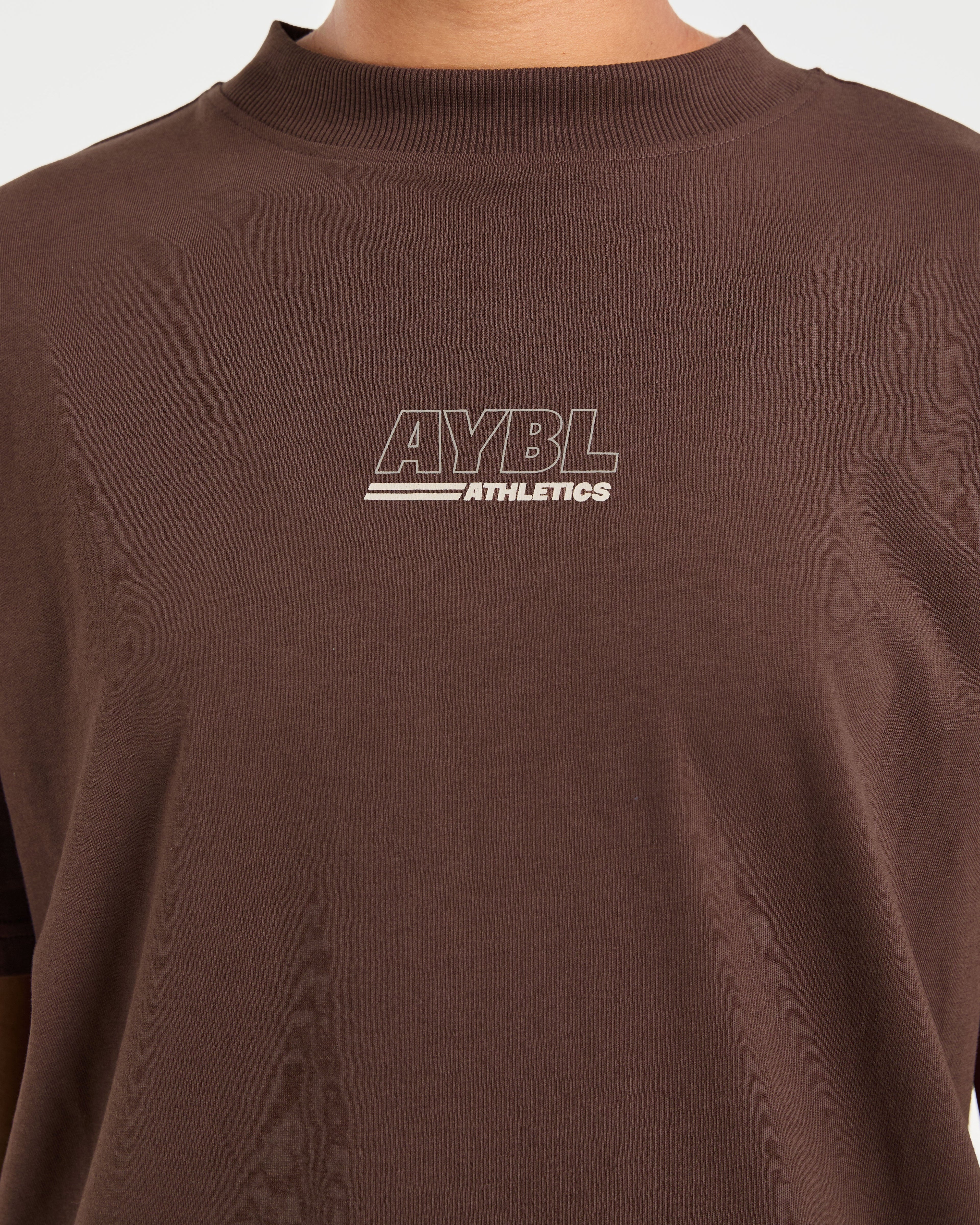 Athletics Track Oversized T Shirt - Brown/Sand