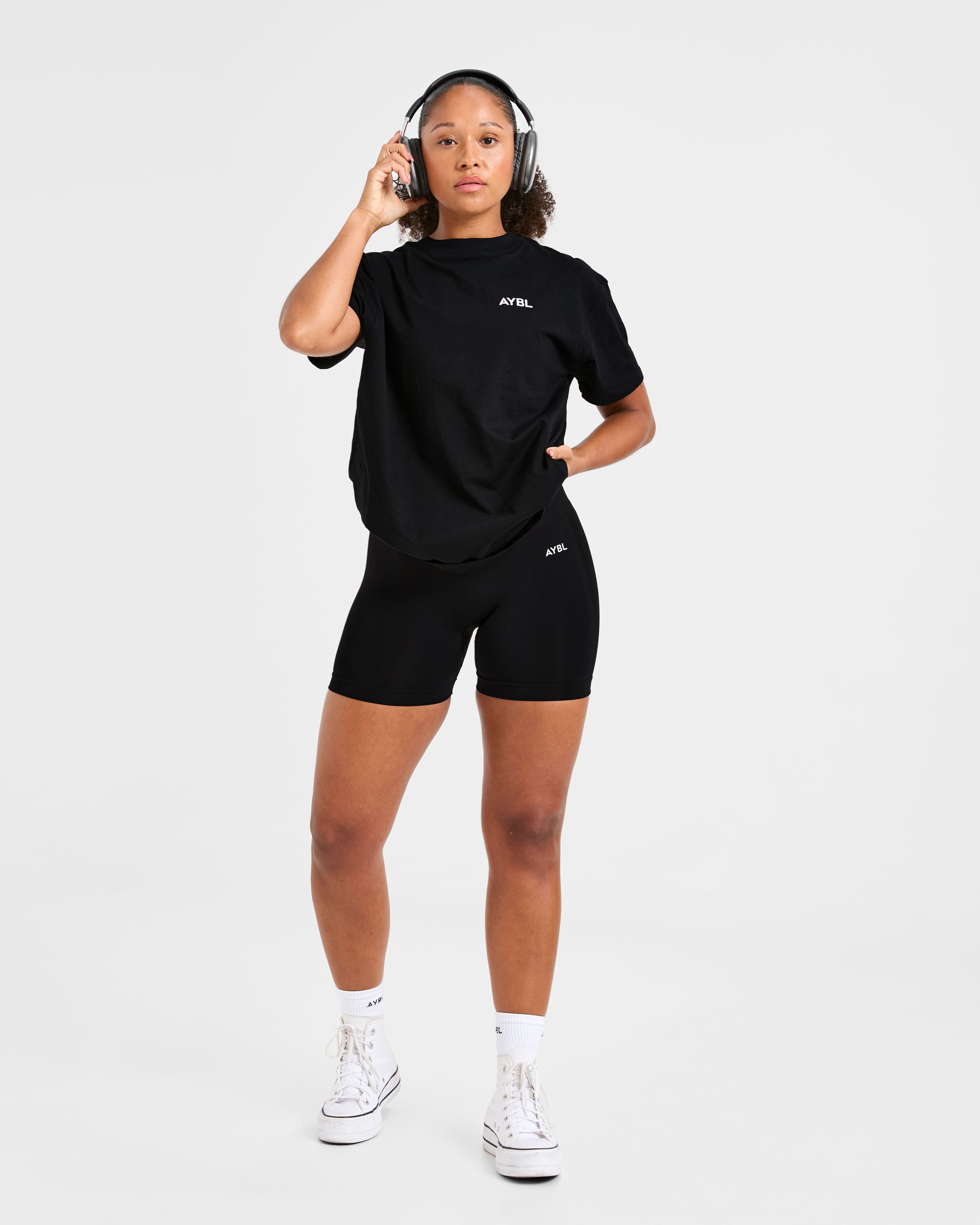 Lift Graphic Oversized T Shirt - Black