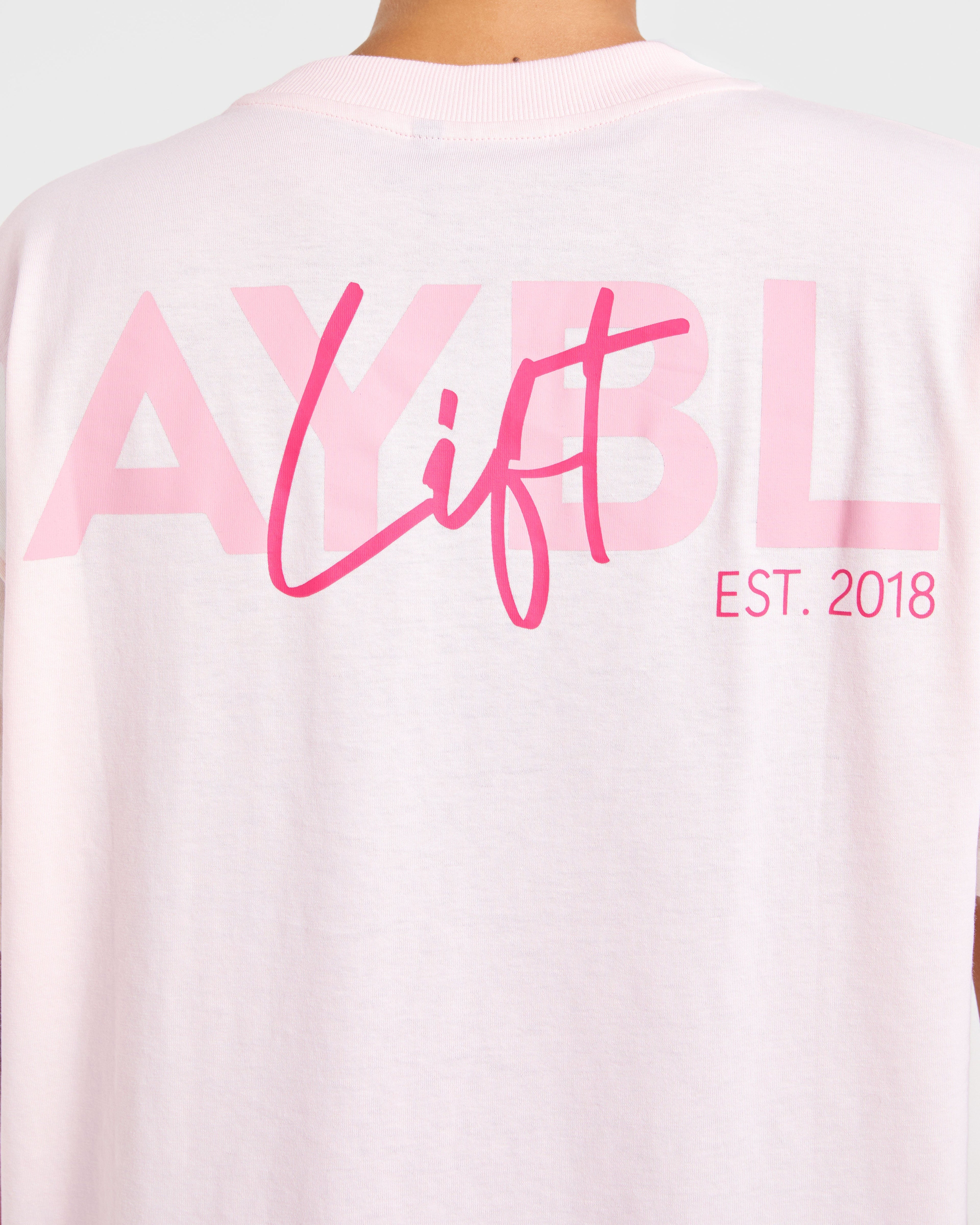 Lift Graphic Oversized T Shirt - Baby Pink