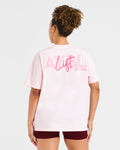 Lift Graphic Oversized T Shirt - Baby Pink